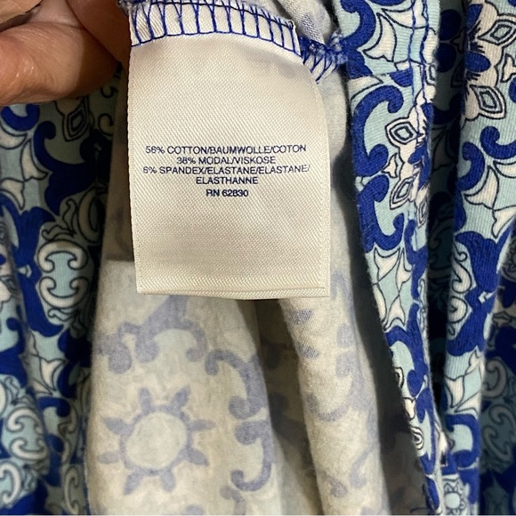 Lands End Blue Boho Maxi Length Dress Crossover Coastal Top Soft Stretch Small - Picture 7 of 7